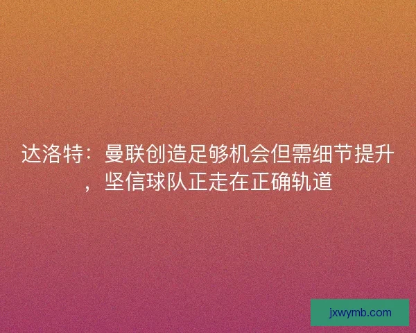 达洛特：曼联创造足够机会但需细节提升，坚信球队正走在正确轨道